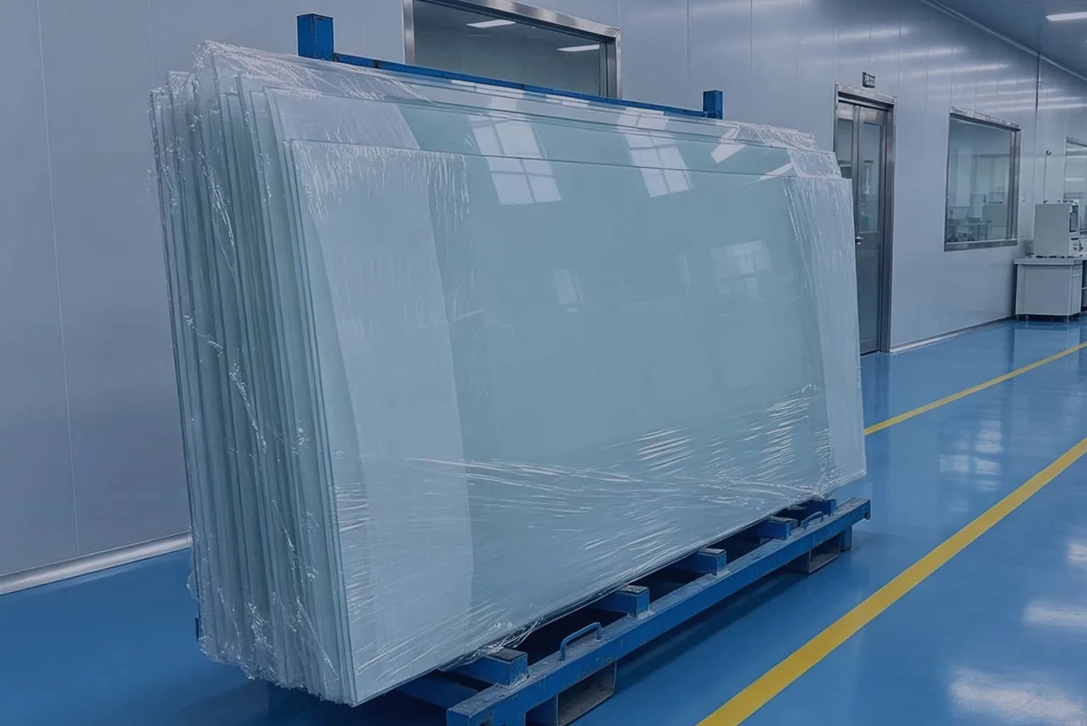 Switchable laminated smart glass panel for office curtain wall