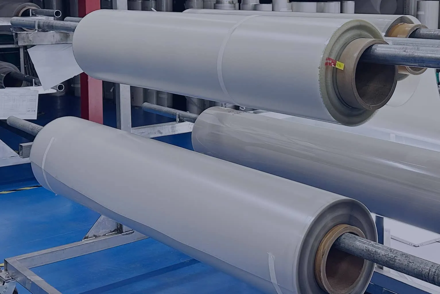 PDLC smart film roll switching between transparent and frosted states